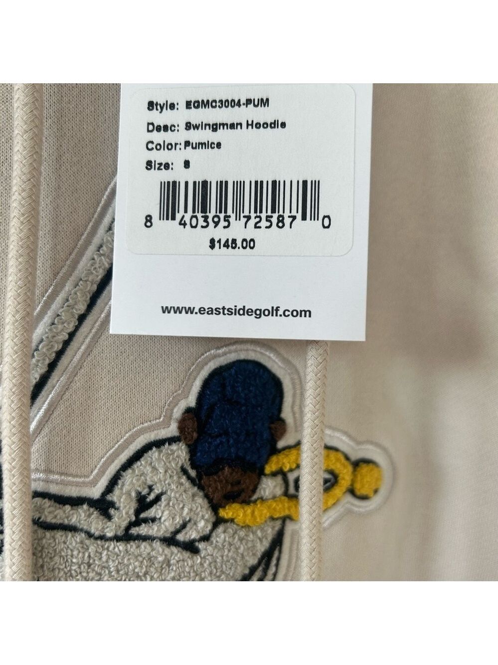 Eastside Golf Swingman Hoodie Men’s Small Pumice Gray Pullover NWT - Picture 4 of 4